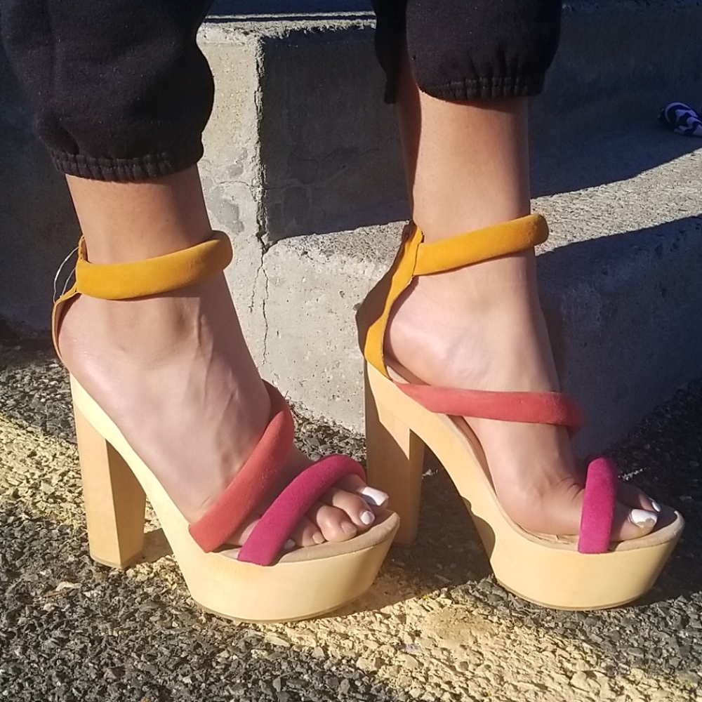 Messeca New York Color Block Platform Heels - image 1